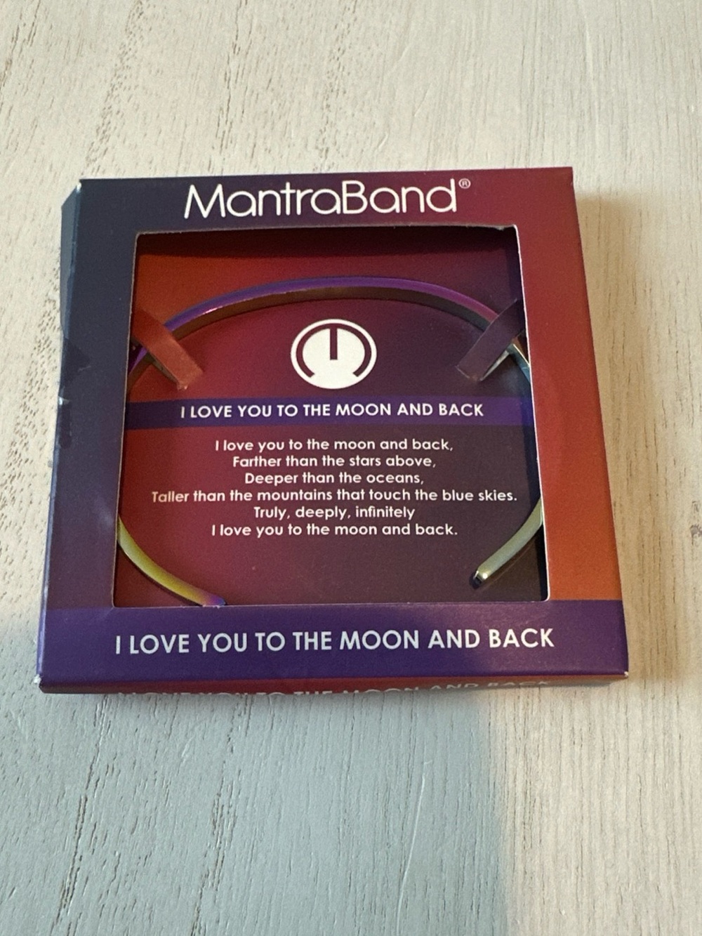 MantraBand Iridescent Rainbow Engraved Cuff Bracelet New